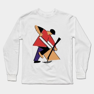 Soviet Graphic Worker with a Rifle Long Sleeve T-Shirt